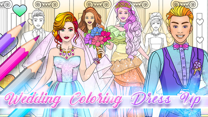 Wedding Coloring Dress Up Game Cover